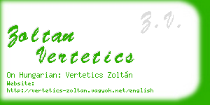 zoltan vertetics business card